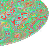 Retro Orange und Lime Green Abstrakt Pattern Schneidebrett (Ecke)