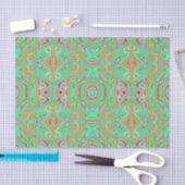 Retro Orange und Lime Green Abstrakt Pattern Seidenpapier (Handwerk)
