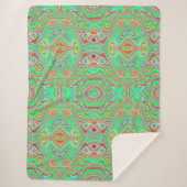 Retro Orange und Lime Green Abstrakt Pattern Sherpadecke (Vorderseite)