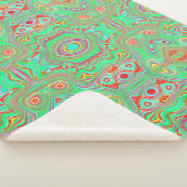 Retro Orange und Lime Green Abstrakt Pattern Sherpadecke (3/4)