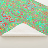 Retro Orange und Lime Green Abstrakt Pattern Sherpadecke (3/4)