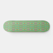 Retro Orange und Lime Green Abstrakt Pattern Skateboard (Horizontal)