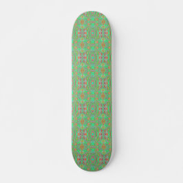 Retro Orange und Lime Green Abstrakt Pattern Skateboard