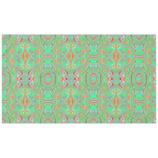 Retro Orange und Lime Green Abstrakt Pattern Tischdecke (Vorderseite (Horizontal))