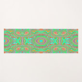 Retro Orange und Lime Green Abstrakt Pattern Yogamatte (Vorderseite (Horizontal))