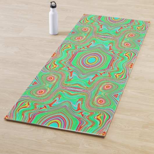 Retro Orange und Lime Green Abstrakt Pattern Yogamatte (Beispiel)