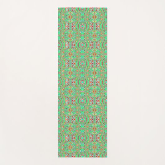 Retro Orange und Lime Green Abstrakt Pattern Yogamatte (Vorderseite)