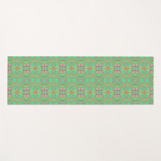 Retro Orange und Lime Green Abstrakt Pattern Yogamatte (Vorderseite (Horizontal))