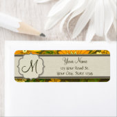 Retro Orange und Olive Jungle Floral mit Monogramm (Insitu)