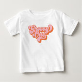 Retro Orange und Pink Groovy One Baby T-shirt (Vorderseite)