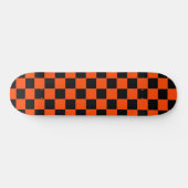 Retro orange und schwarzer SchachbrettSkateboard Skateboard (Horizontal)