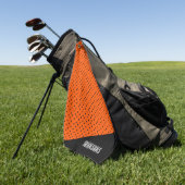 Retro-Orange- und Schwarzpolka-Punkte für Monogram Golfhandtuch (Gras)
