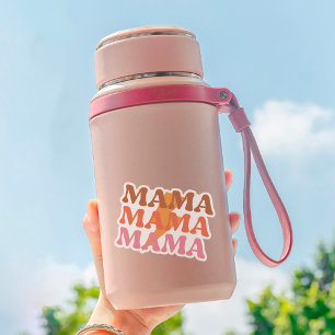 Retro Orange und Yellow Mama Vinyl Sticker