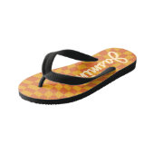 Retro Orange Warpe Schachbrett Board Individuelle Kinderbadesandalen (Schrägansicht)