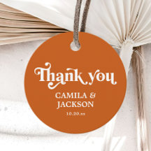 Retro Orange Wedding Vielen Dank