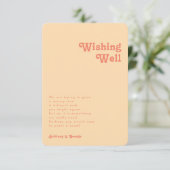 Retro Orange Wedding wünscht gut gerundete Kanten Begleitkarte (Stehend Vorderseite)