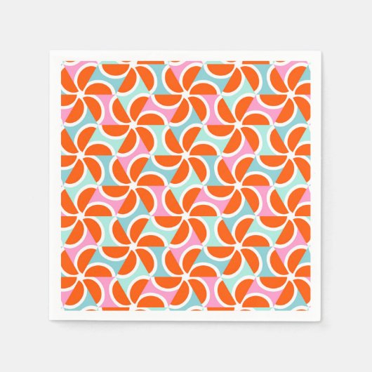 Retro Orange Wedge Pattern Serviette (Vorderseite)