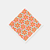 Retro Orange Wedge Pattern Serviette (Ecke)