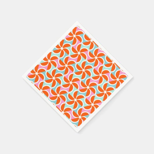 Retro Orange Wedge Pattern Serviette (Ecke)