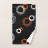 Retro Orange White Black Sternexplosion Muster Badhandtuch Set (Handtuch)