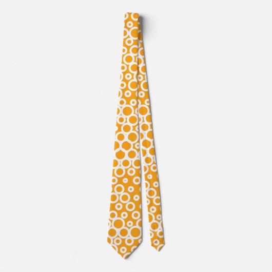 Retro Orange & White Polka Dot Patterns Krawatte (Vorderseite)
