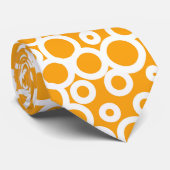 Retro Orange & White Polka Dot Patterns Krawatte (Gerollt)