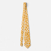 Retro Orange & White Polka Dot Patterns Krawatte (Rückseite)