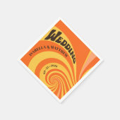 Retro Orange Yellow 70er Wedding Serviette (Ecke)