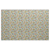Retro Orange Yellow Blue Floral Muster Stoff (Fat Quarter (45,7 x 55,9 cm))