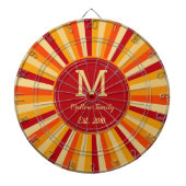 Retro Orange Yellow Family Game Dartboard Dartscheibe (vorne)