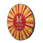 Retro Orange Yellow Family Game Dartboard Dartscheibe (Vorderseite rechts)