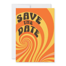 Retro Orange Yellow Foto Save the Date