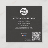 Retro Orange Yellow Strips 70er, 80er Logo QR Code Quadratische Visitenkarte (Rückseite)