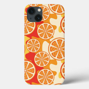 Retro orange Zitrusfrucht-Muster iPhone 13 Hülle