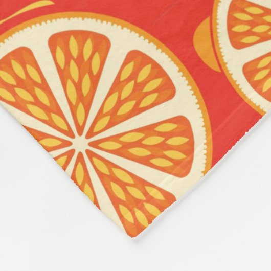 Retro orange Zitrusfrucht-Muster Fleecedecke (Ecke)