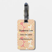 Retro orange Zitrusfrucht-Muster Gepäckanhänger (Rückseite vertikal)