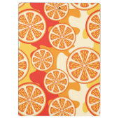 Retro orange Zitrusfrucht-Muster Klemmbrett (Rückseite)