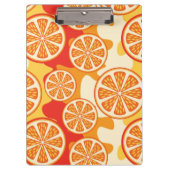 Retro orange Zitrusfrucht-Muster Klemmbrett (Vorderseite)