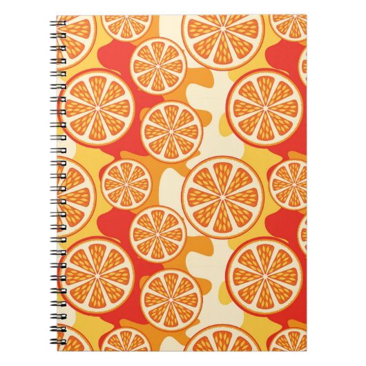 Retro orange Zitrusfrucht-Muster Notizblock (Vorderseite)