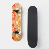 Retro orange Zitrusfrucht-Muster Skateboard (Vorderseite)