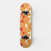 Retro orange Zitrusfrucht-Muster Skateboard (Vorderseite)