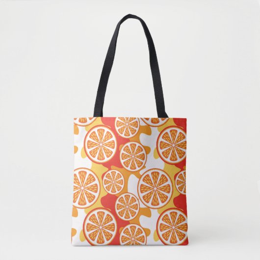 Retro orange Zitrusfrucht-Muster Tasche (Vorderseite)