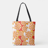 Retro orange Zitrusfrucht-Muster Tasche (Rückseite)