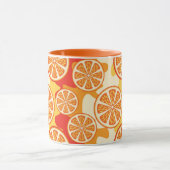 Retro orange Zitrusfrucht-Muster Tasse (Zentrum)