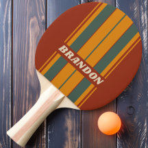 Retro Orangefarbene Roststreifen mit Namen