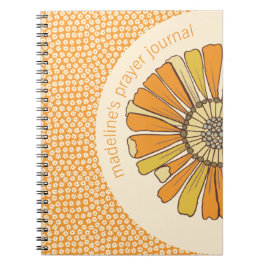 Retro-Orangen-Blumen-Gebetsjournal Notizblock
