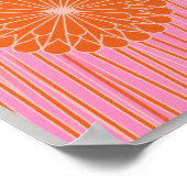 Retro-Orangen-Blumenposter Poster (Ecke)