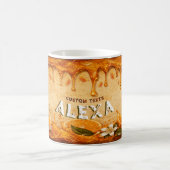 Retro-Orangen-Frucht-Drip-Art individueller Name V Kaffeetasse (Mittel)