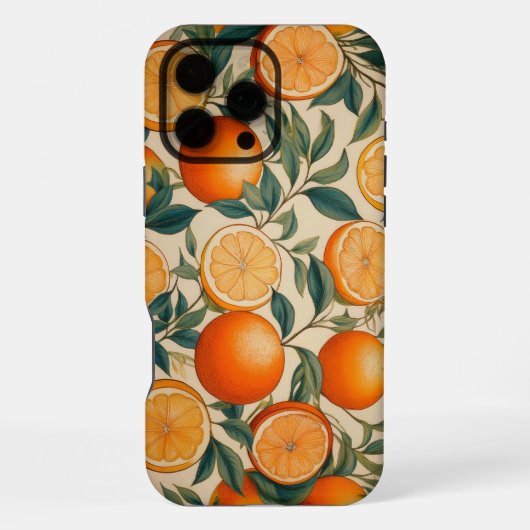 Retro-Orangen-Fruchtmuster iPhone 16 Pro Max Hülle (Rückseite)