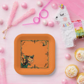Retro-Orangen-Halloween  Pappteller (Party)